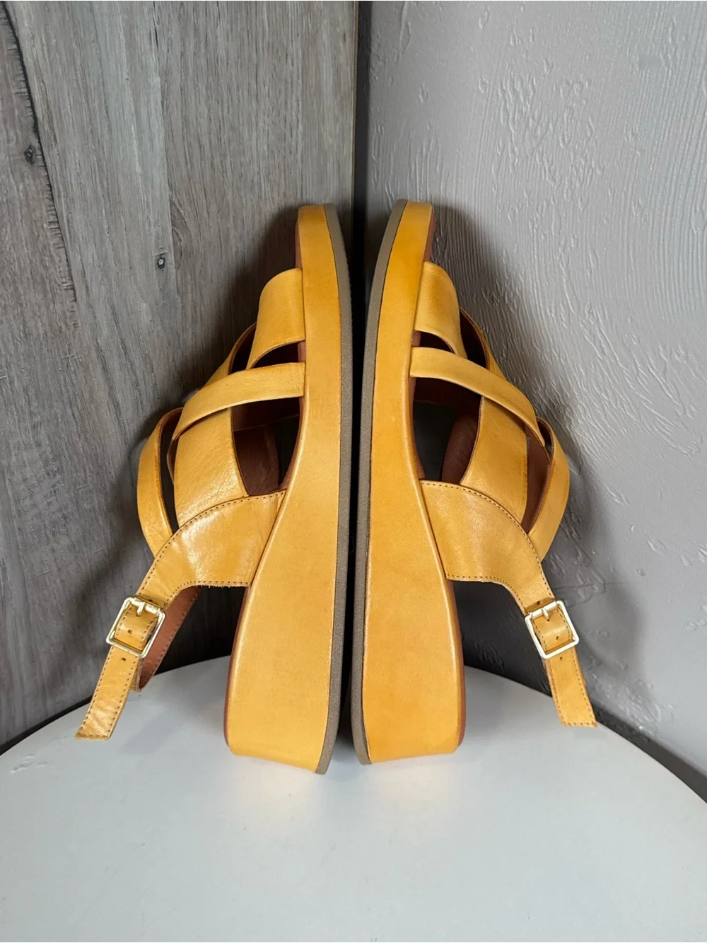 Miz Mooz Leather Slingback Sandals - Yellow